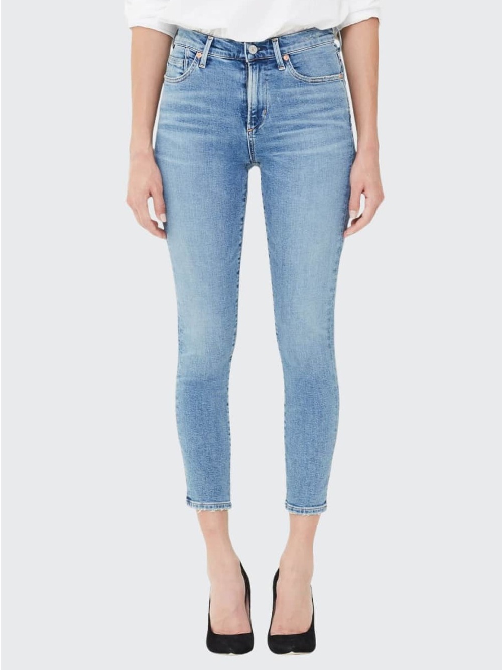 Citizens of Humanity Rocket Crop High Rise Skinny Denim Jeans Pants Raw Hem 26